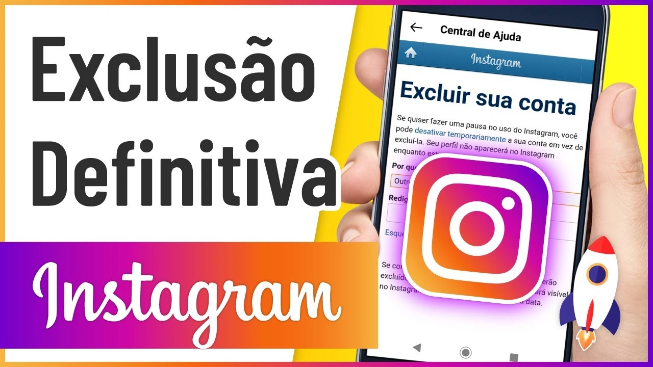 como excluir conta do Instagram pelo celular sem precisar de computador